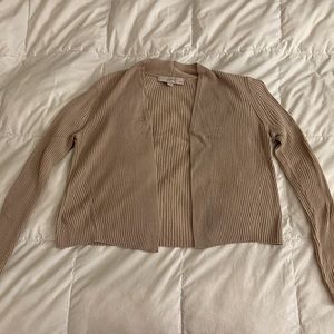 Short open front beige sweater LOFT